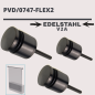 Preview: Edelstahl Punkthalter Ø50 PVD Schwarz V2A 8-17,52 Verbinder Flexibel Glas BLACK